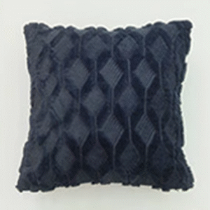 funda cojín felpa rombos 3d azul 45x45 - FundasCojines.com