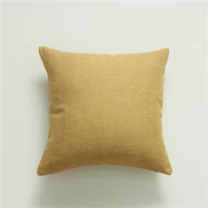 funda cojín lino amarillo 45x45 - FundasCojines.com