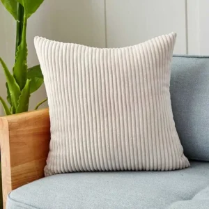 funda cojín pana blanco 45x45 - FundasCojines.com