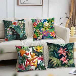 funda de cojín flores jungla - FundasCojines.com