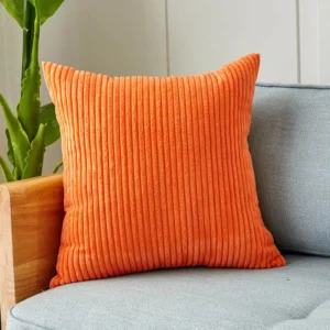 funda cojín pana naranja 30x50 - FundasCojines.com