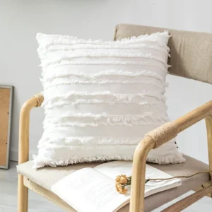 funda cojín raya viento blanco 30x50 - FundasCojines.com