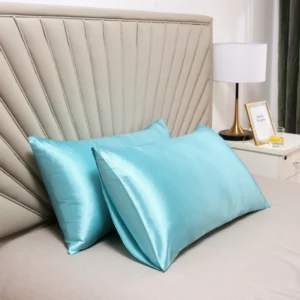 funda almohada seda, azul claro 51x66 - FundasCojines.com