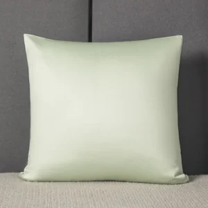 funda cojín seda verde menta 60x60 - FundasCojines.com