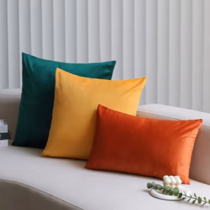 funda de cojín de terciopelo liso - FundasCojines.com