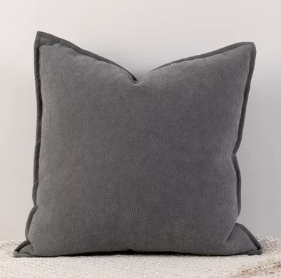 funda cojín chenilla gris antracita - FundasCojines.com
