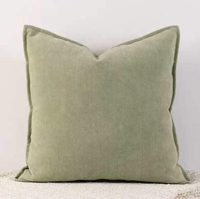 funda cojín chenilla verde salvia claro - FundasCojines.com