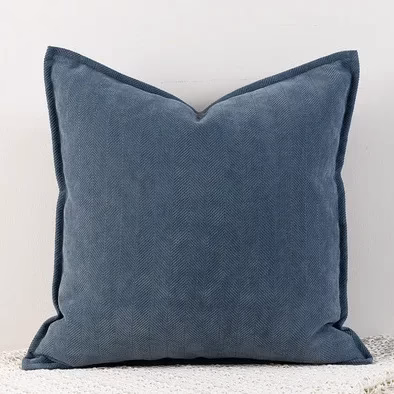 funda cojín chenilla azul marino - FundasCojines.com