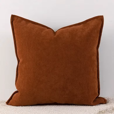 funda cojín chenilla terracota - FundasCojines.com