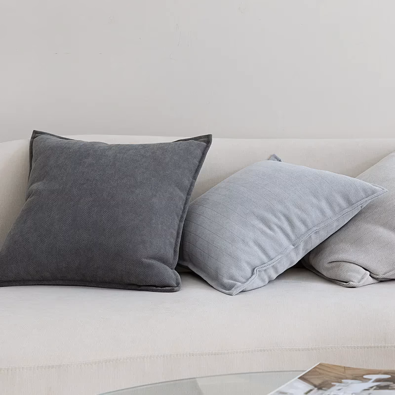 funda cojín chenilla gris - FundasCojines.com