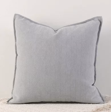 funda cojín chenilla gris plata - FundasCojines.com